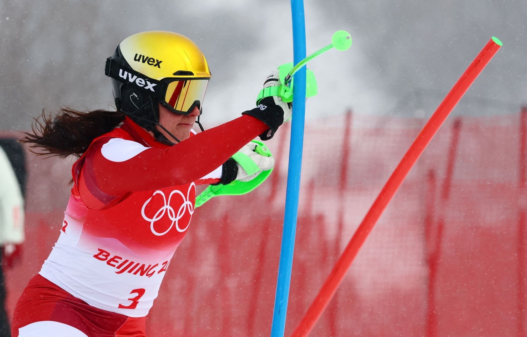 Katharina Huberová v kombinačním slalomu na ZOH 2022 v Pekingu