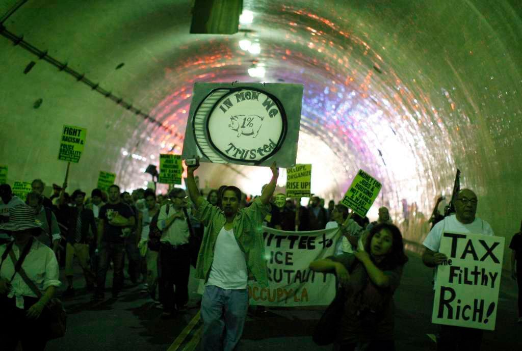 Protestující v Los Angeles