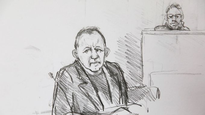 Kresba Petera Madsena u soudu