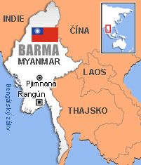 Mapa Barma - Myanmar