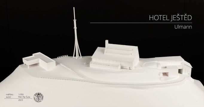 Model Hotelu Ještěd, architekt návrhu: Miroslav Ulmann