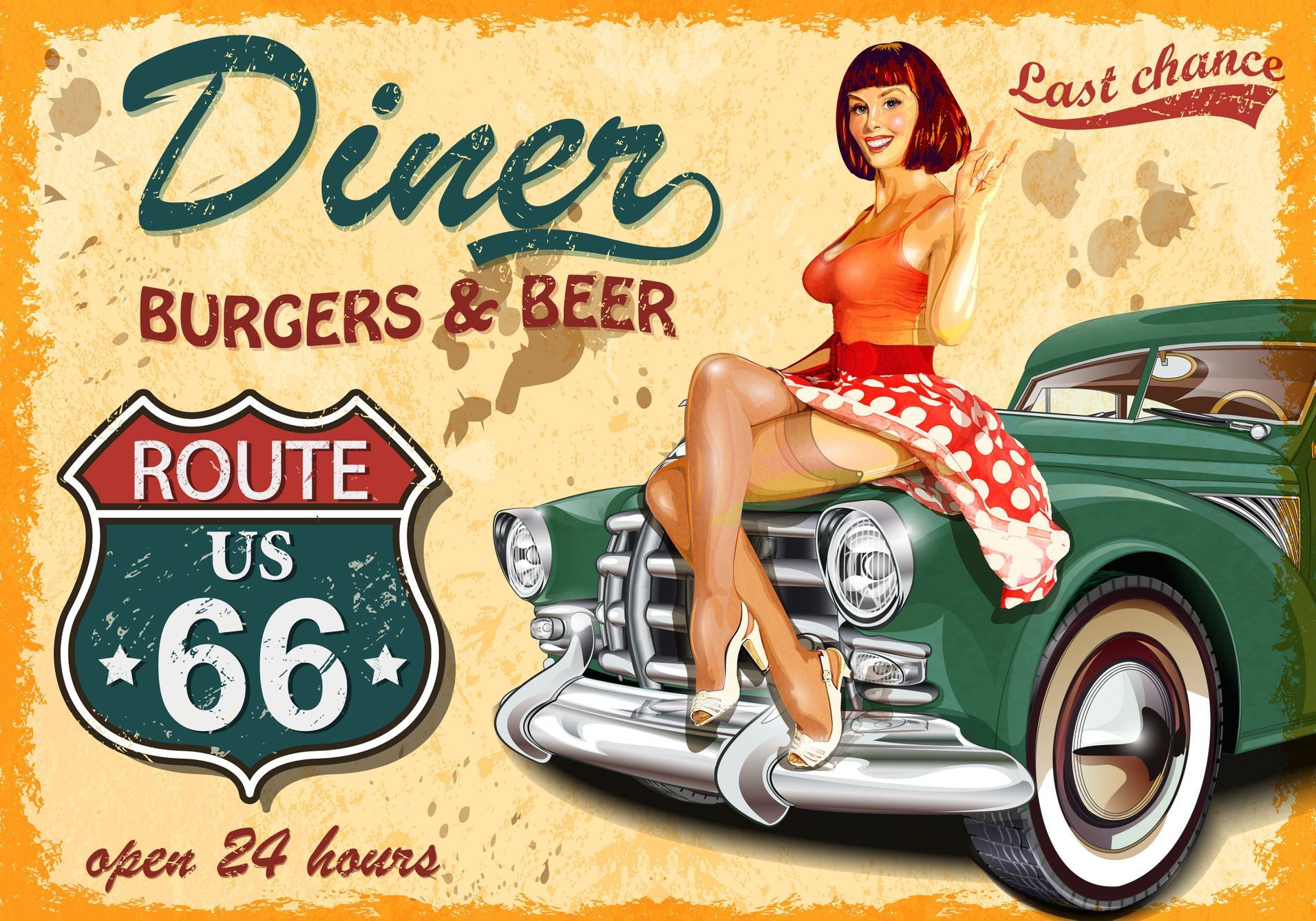 Route 66 pin up
