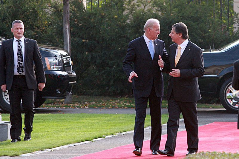 Joe Biden na návštěvě u premiéra Fishera