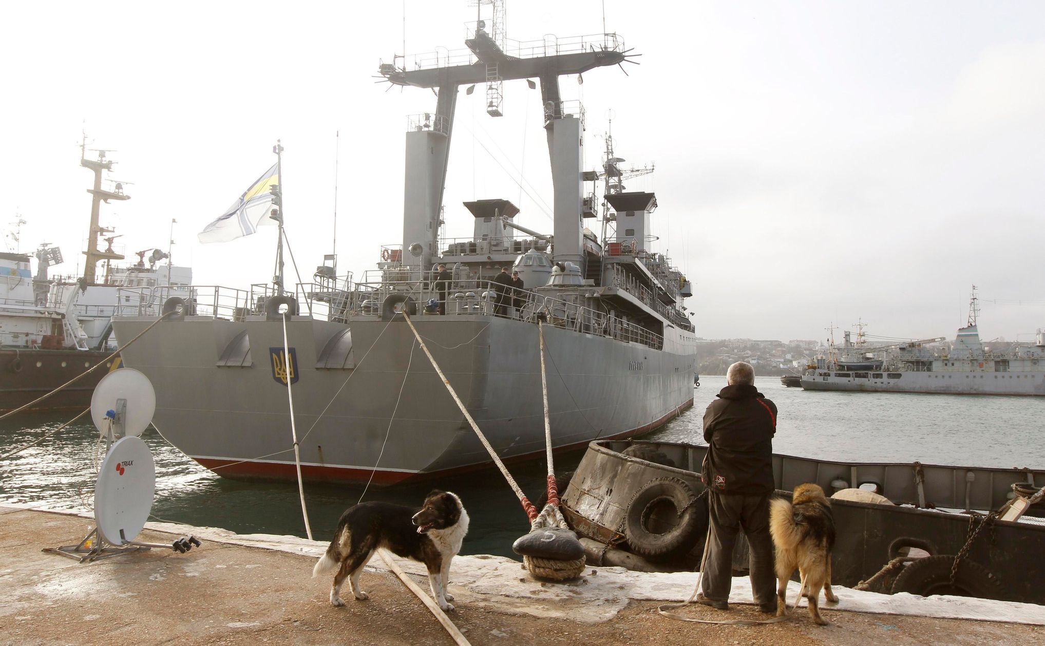Zablokovaná ukrajinská loď v Sevastopolu