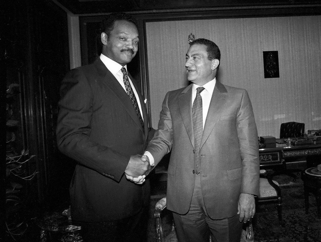 Husní Mubarak a Jesse Jackson