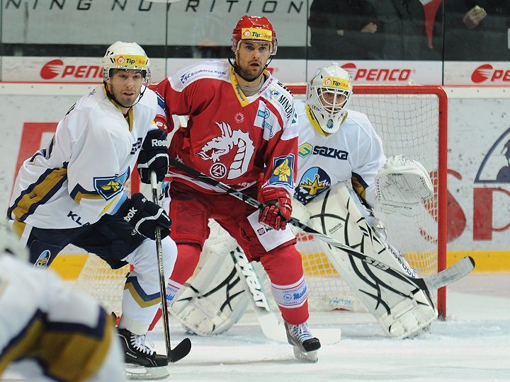 Extraliga: Třinec - Kladno (Daniel Seman, Jan Chábera)