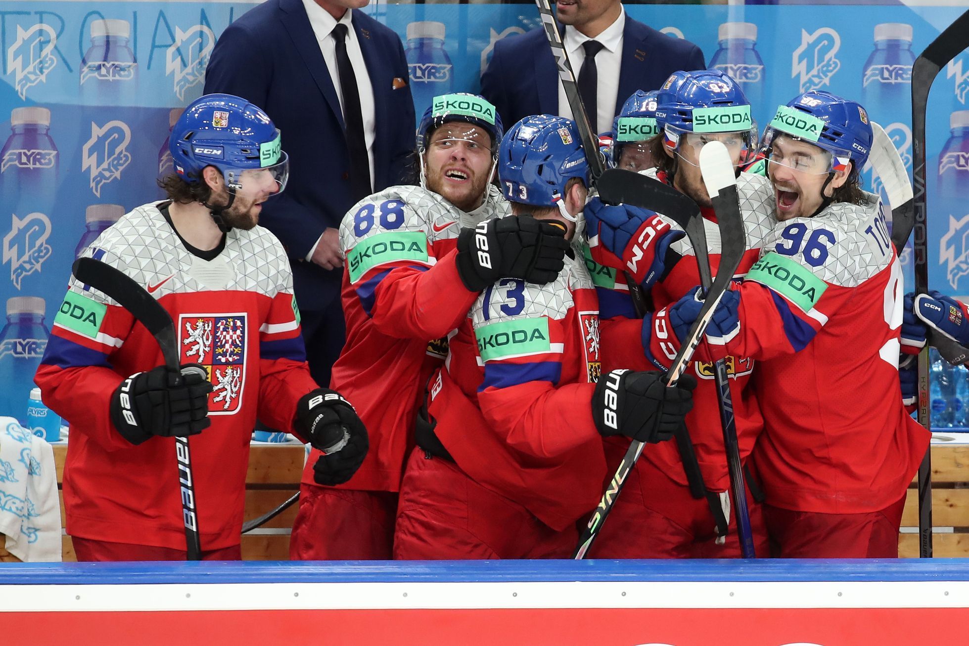 Češi slaví vítězství ve čtvrtfinále MS 2024 Česko - USA