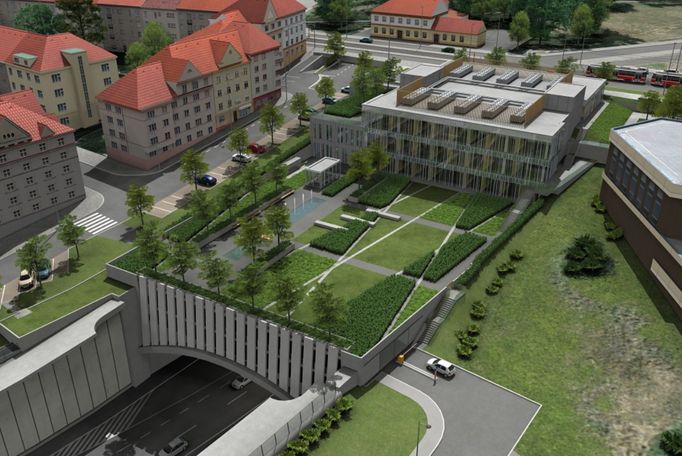 Navrhovaná podoba řídícího centra Malovanka podle původního projektu