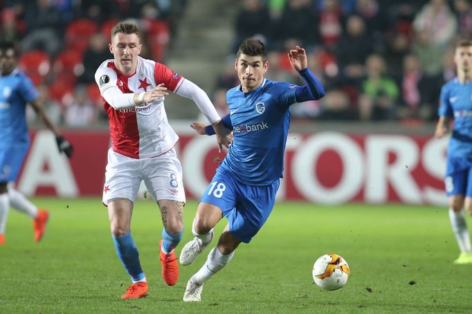 Jaromír Zmrhal v zápase EL Slavia - Genk