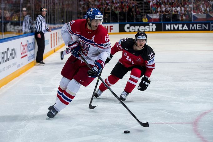 MS 2015: Česko - Kanada: Jaromír Jágr - Cody Eakin