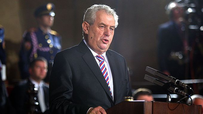 Miloš Zeman při páteční prezidentské inauguraci.