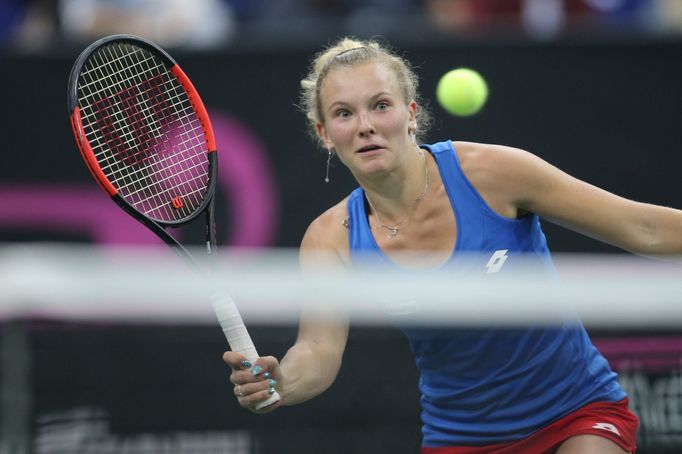 Kateřina Siniaková ve finále Fed Cupu 2018 Česko - USA