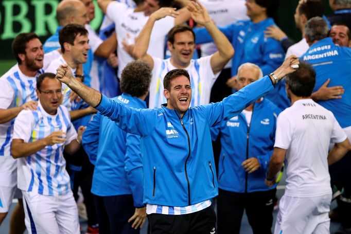 Juan Martín del Potro slaví vítězství v Davis Cupu