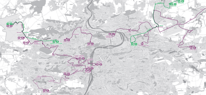 Linky parciálních trolejbusů v Praze - 1. etapa