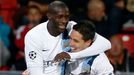 Fotbal, Plzeň - Manchester City: Yaya Touré a Samir Nasri slaví gól