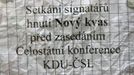 Plakátek na celostátní konferenci KDU-ČSL