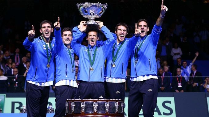 Argentinská radost po zisku Davisova poháru.