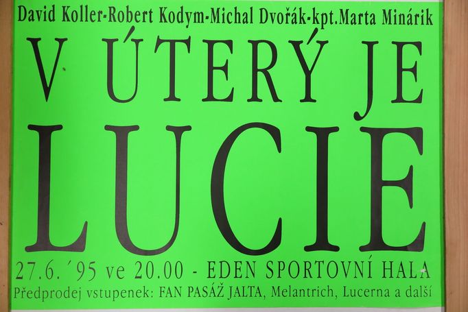 Vstupenka na koncert kapely Lucie v Edenu, červen 1995.