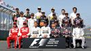 Formula One drivers for the 2015 F1 season pose for a family photo before the start of the Australian F1 Grand Prix at the Albert Park circuit in Melbourne March 15,