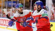 Jakub Flek (19) slaví gól v zápase MS 2025 Česko - Maďarsko
