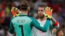 David de Gea a Sergio Ramos po zápase Portugalsko - Španělsko na MS 2018