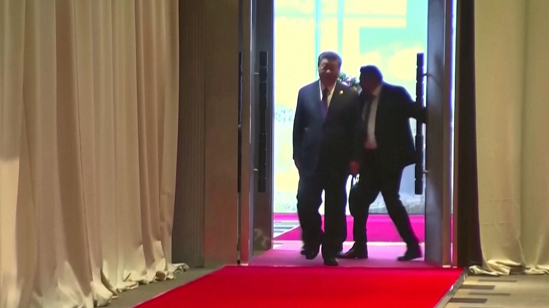 Security guards shoved Xi Jinping’s translator.  “He was creeping strangely,” was the defense