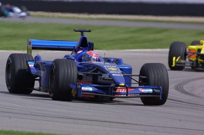 Tomáš Enge v Prostu ve Velké ceně USA 2001 v Indianapolisu