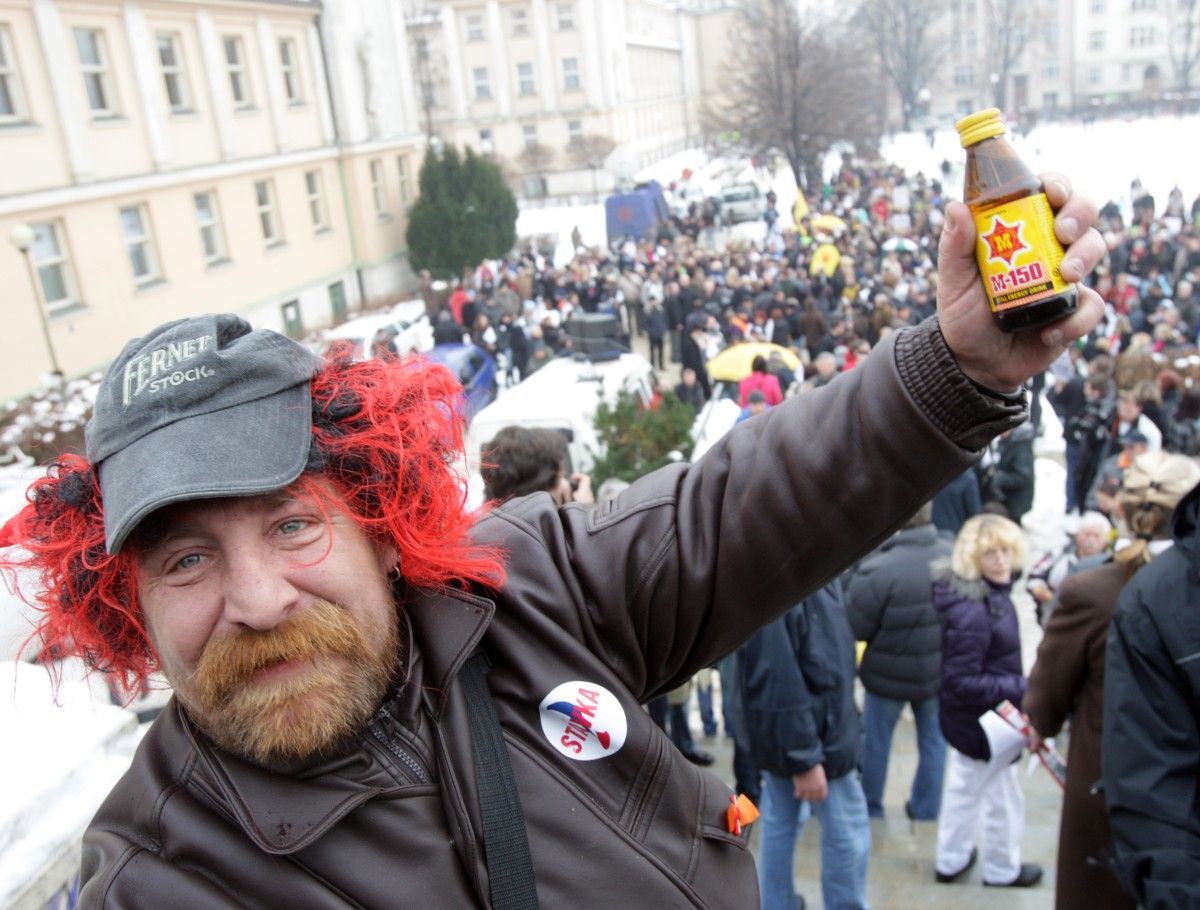Stávka státních zaměstnanců na Palackého náměstí