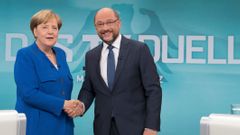 Merkelová, Schulz, Německo, volby, debata