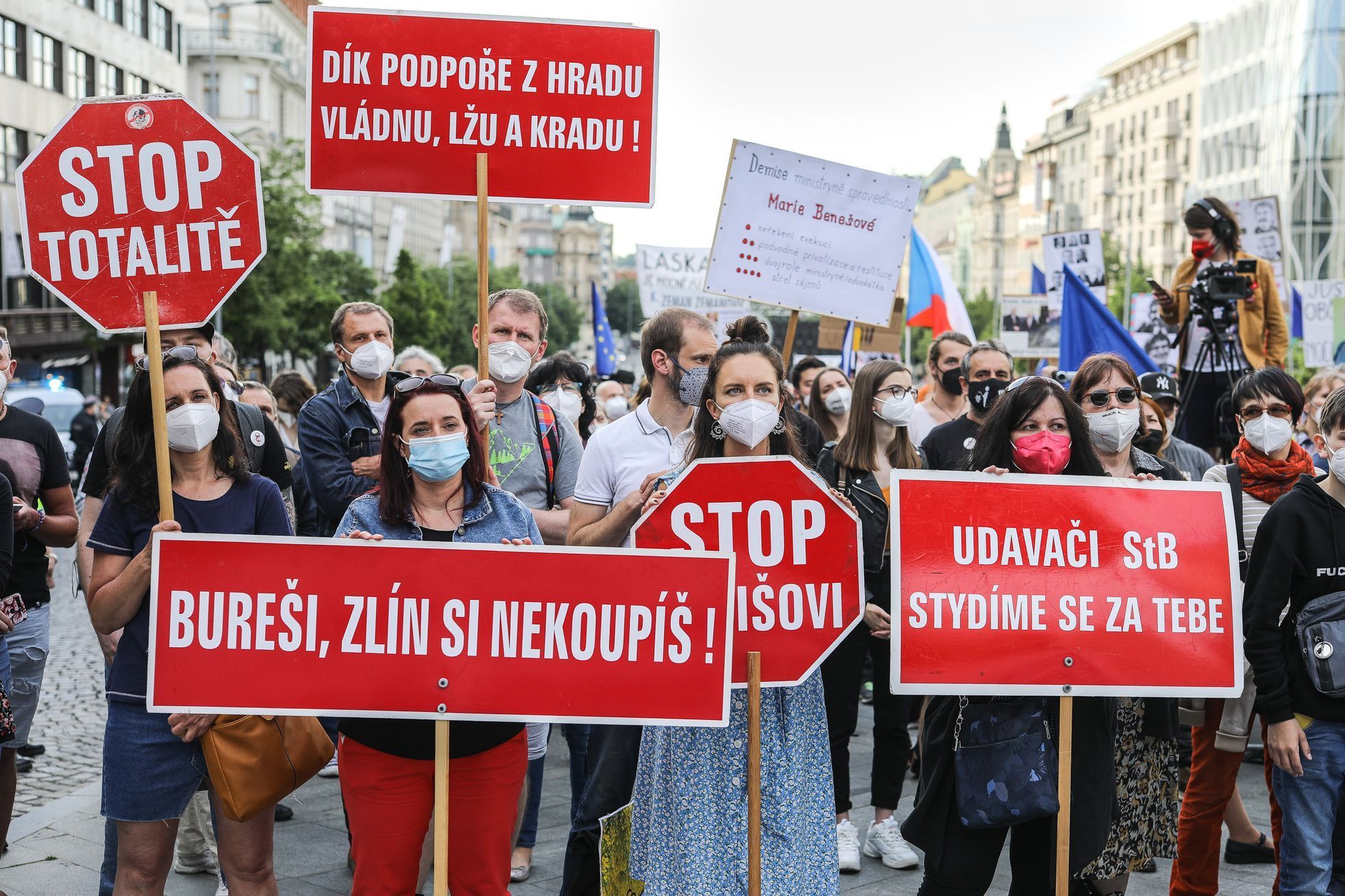 Demonstrace a pochod Milion chvilek pro demokracii, protest, Marie Benešová