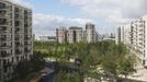 The Olympic Village, with the Olympic Stadium and the Shard in the distance, built for the London 2012 Olympic Games in Stratford, east London on June 30, 2012. The village will accomodate up to 16,000 athletes and officials from more than 200 nations. REUTERS/Olivia Harris (BRITAIN - Tags: SPORT BUSINESS CONSTRUCTION CITYSPACE OLYMPICS) Published: Čer. 30, 2012, 12:13 odp.