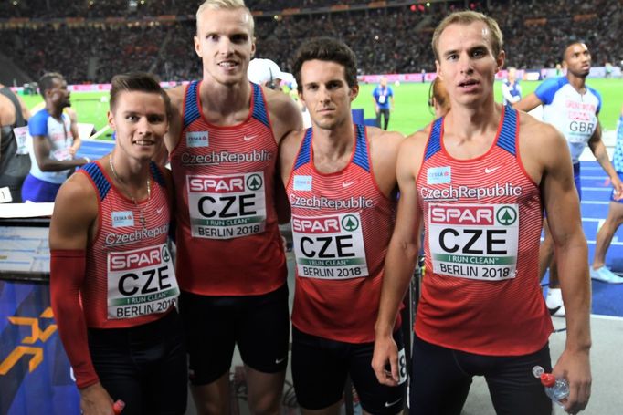 Česká štafeta ve finále běhu na 4x4000 m na ME v atletice v Berlíně 2018