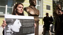 Moskva - Alej vůdců - protest - Stalin