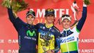 Roman Kreuziger na stupni vítězů (Valverde a Gerrans)