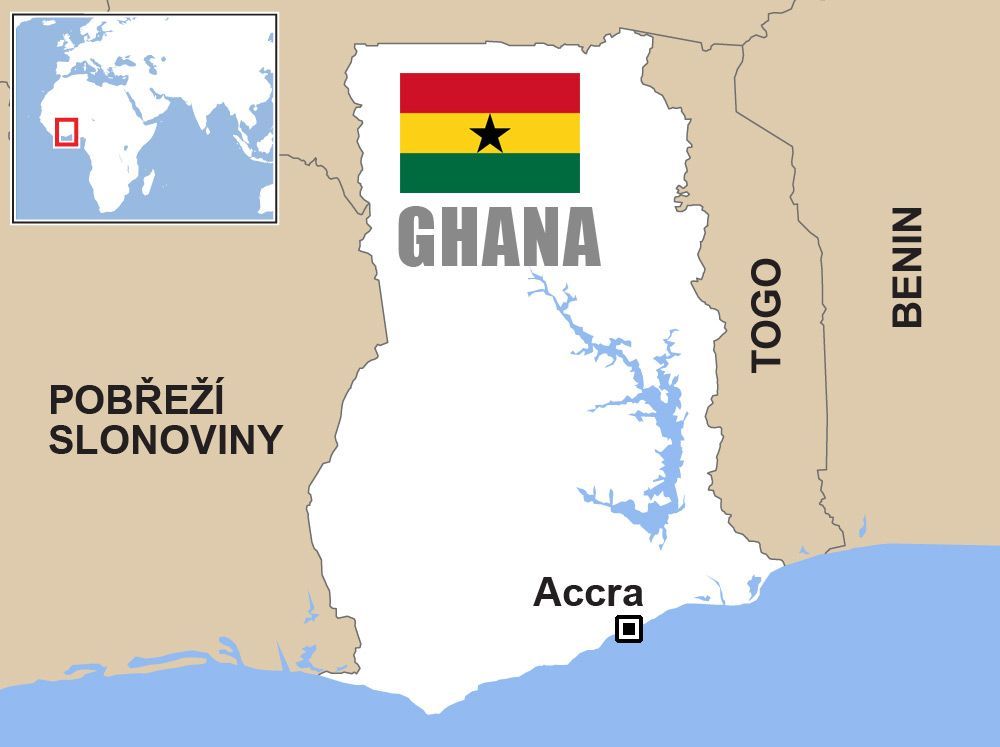 Ghana, mapa