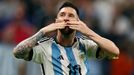 Lionel Messi slaví gól v semifinále MS 2022 Argentina - Chorvatsko