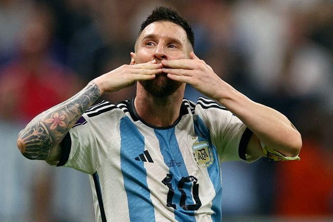 Lionel Messi slaví gól v semifinále MS 2022 Argentina - Chorvatsko
