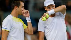 Davis Cup, Švýcarsko - Česko: Tomáš Berdych (vpravo) a Lukáš Rosol