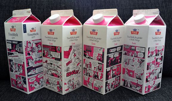 Firma Tine od roku 1997 tiskla detektivní hříčky na krabice od mléka.