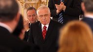 Václav Klaus sklidil při příchodu potlesk ze strany občanských demokratů.