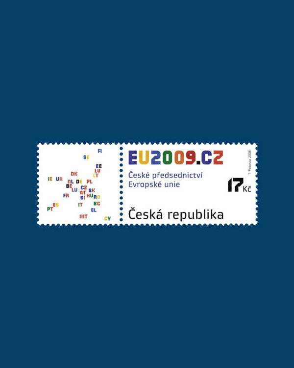 Tak vypadá oficiální poštovní známka českého předsednictví EU