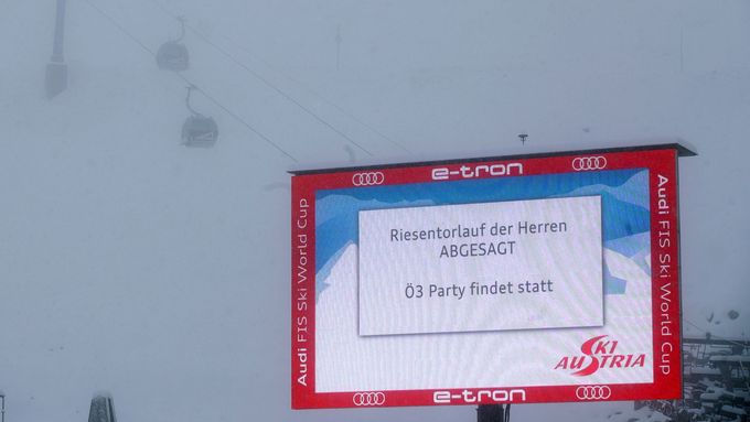 Obří slalom mužů v Söldenu byl kvůli nepříznivému počasí znovu po roce zrušen.