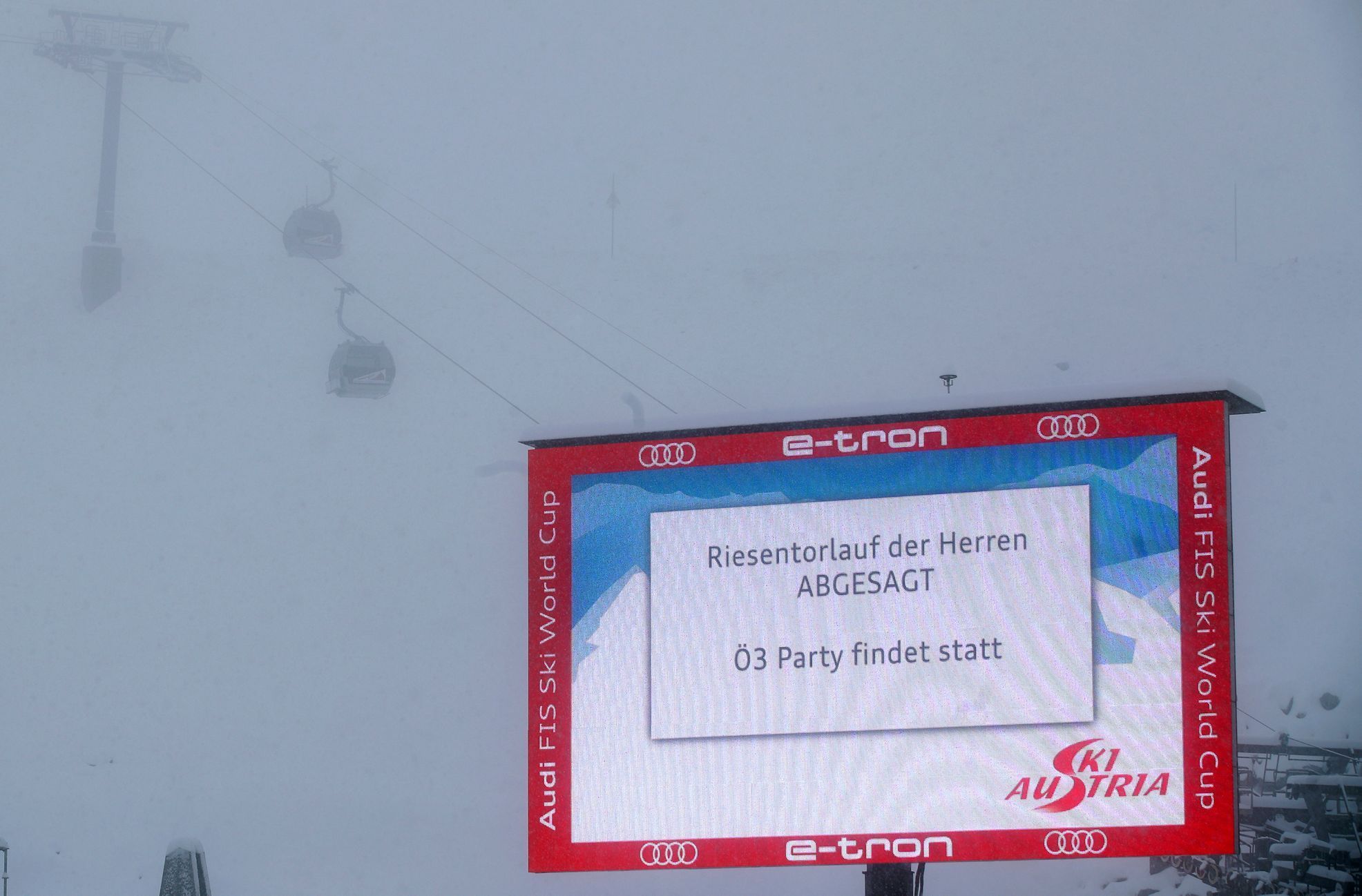 Zrušený obří slalom lyžařů v Söldenu 2018
