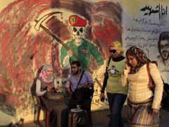 Volební graffiti v Cairu