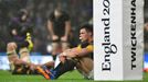 Jesse Kriel of South Africa reacts after losing the Rugby World Cup semi-final match against New Zealand at Twickenham in London, Britain October 24, 2015. REUTERS/Toby M