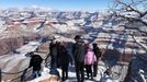 Zasněžený Grand Canyon, USA, sníh.