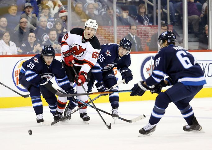 NHL: New Jersey Devils at Winnipeg Jets (Jágr, Scheifele, Enström)