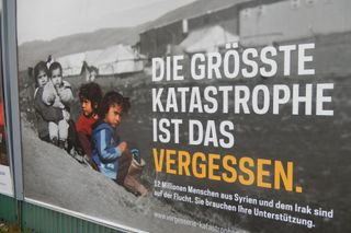 Výzva k pomoci uprchlíkům ve Freilassingu.