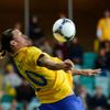 Zlatan Ibrahimovič v přípravném utkání na Euro 2012, Švédsko - Island