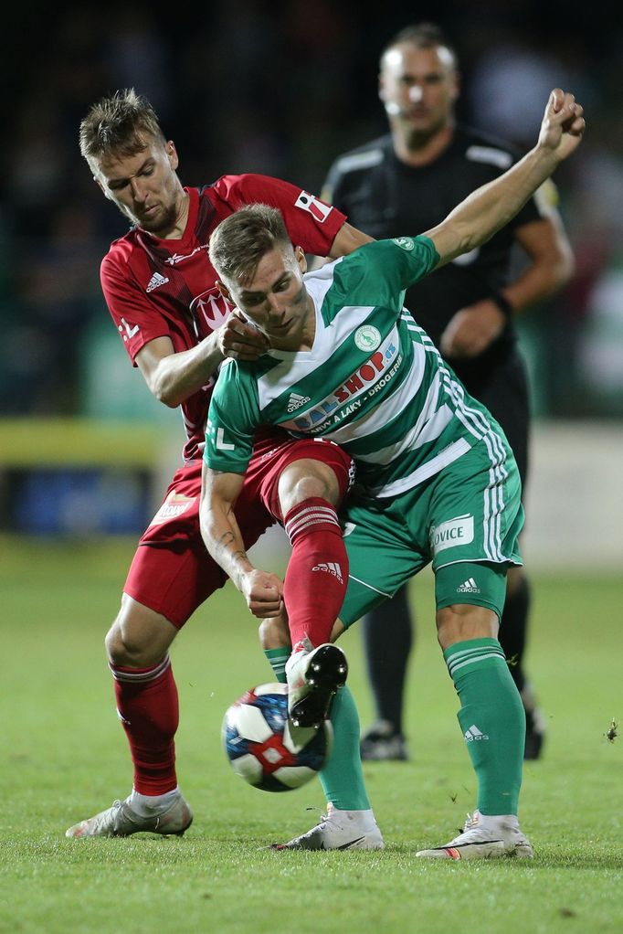 fotbal, Fortuna:Liga 2019/2020, Bohemians - Olomouc, Petr Hronek (vpravo) v akci